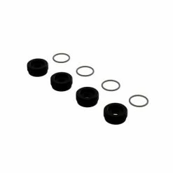 Arrma Aluminum Front Hub Nut Black Inc. O-Rings (4)