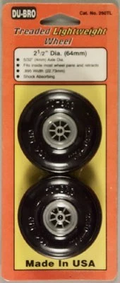 DUBRO Treaded Lite Wheels,2-1/2"