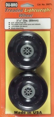 DUBRO Treaded Lite Wheels,3-1/2"