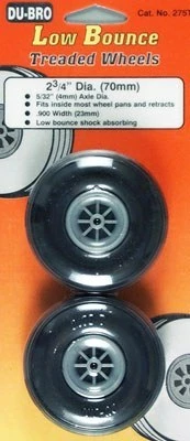 DUBRO Treaded Wheels,2-3/4"