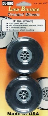 DUBRO Treaded Wheels,3"